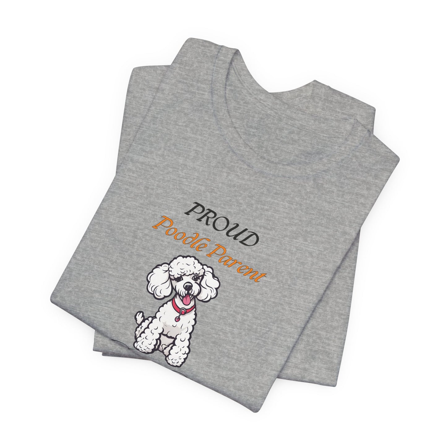 Proud Poodle Parent t-shirt close-up of the organic cotton fabric