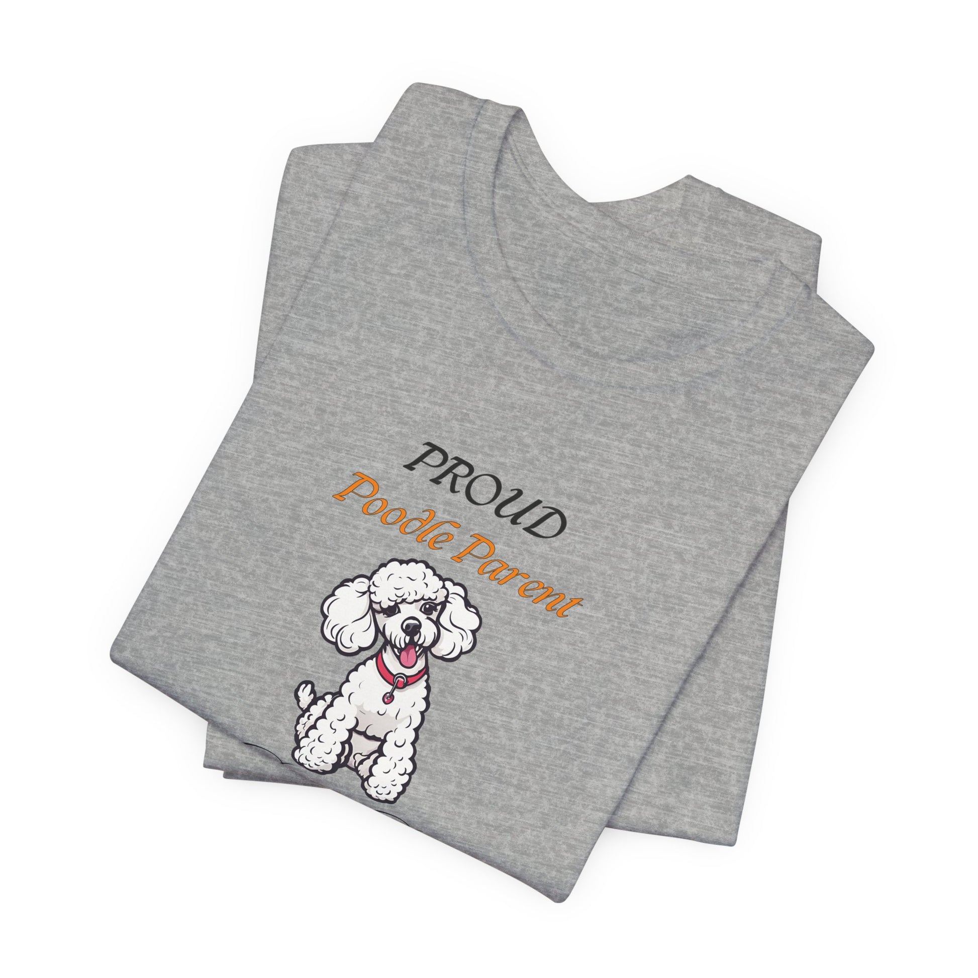 Proud Poodle Parent t-shirt close-up of the organic cotton fabric