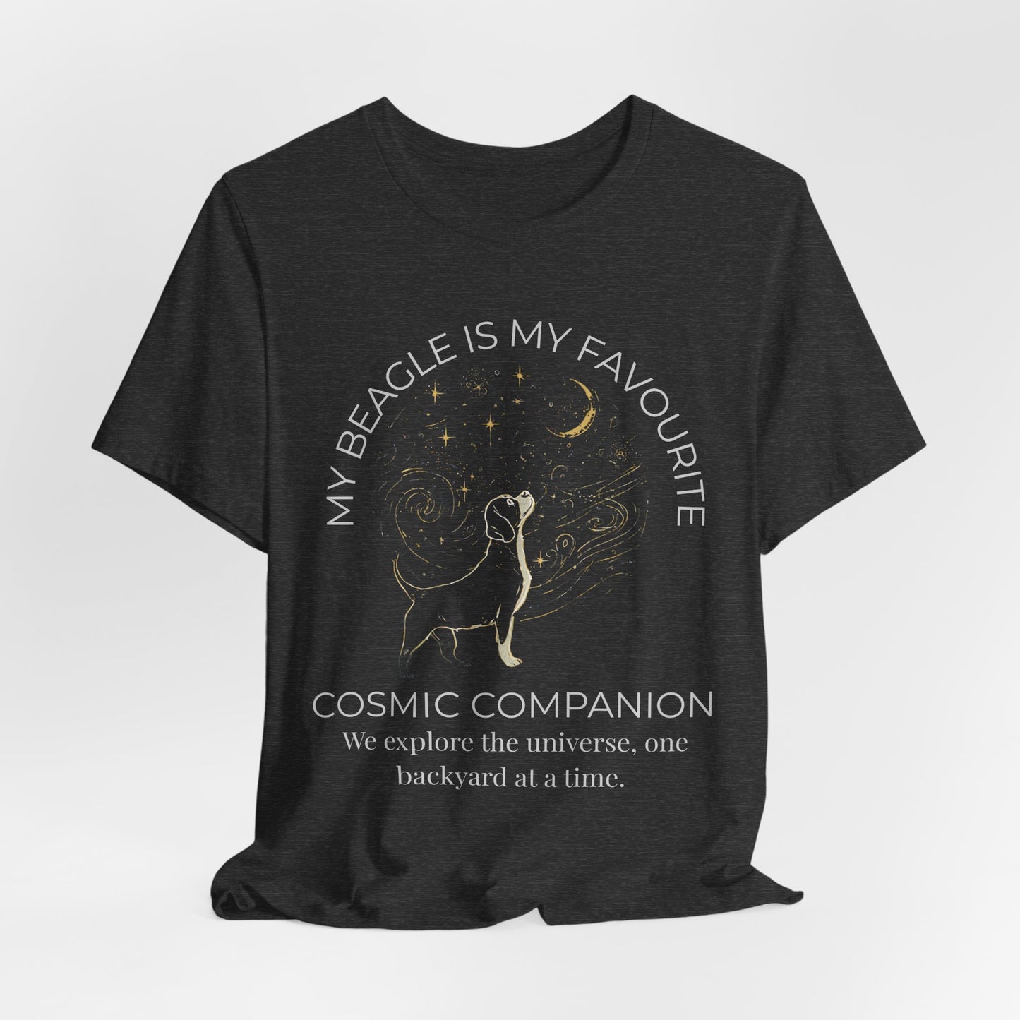 Beagle Cosmic Companion T-Shirt — "My Beagle Is My Favourite" Astral Dog Tee