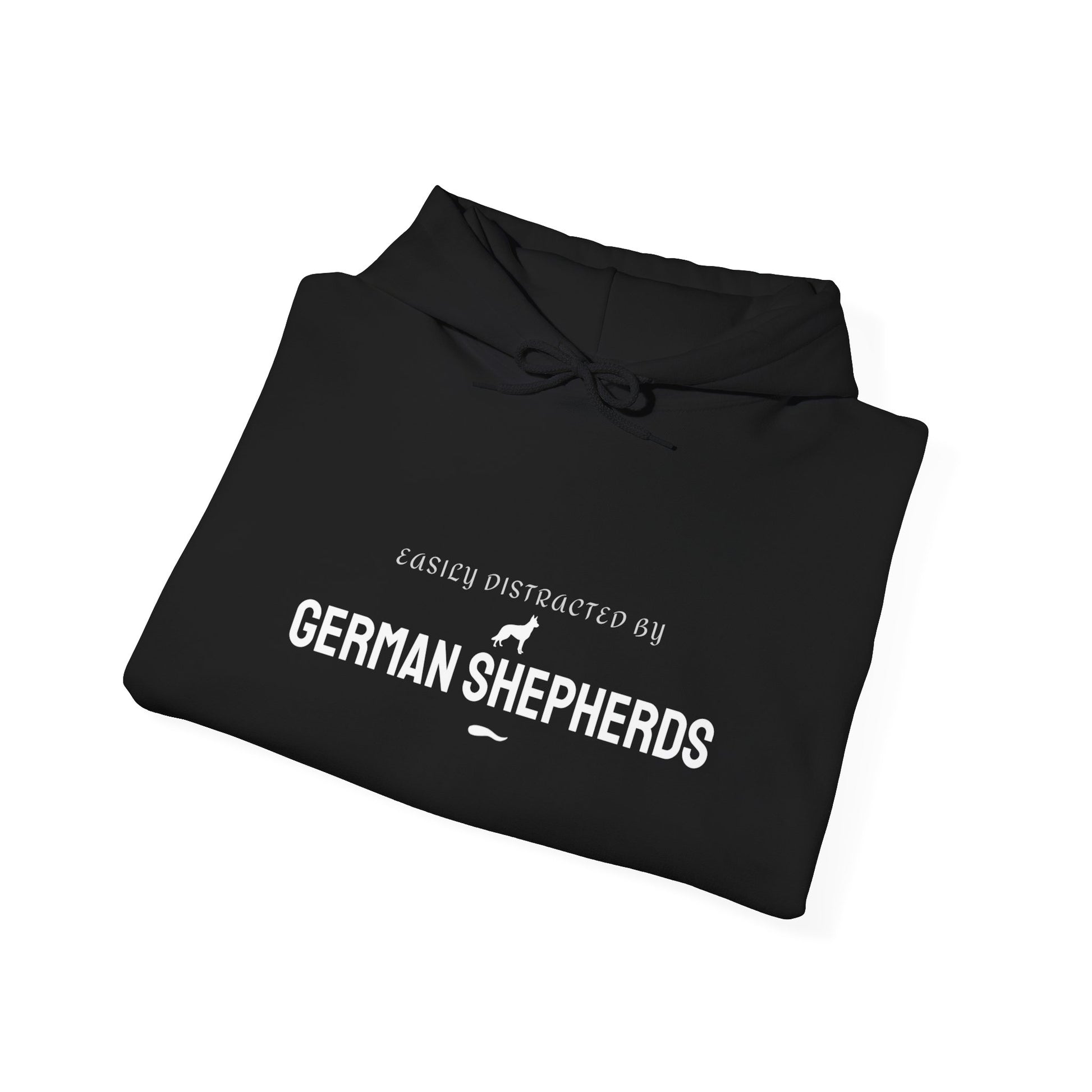 Easily Distracted by German Shepherds black hoodie unisex
