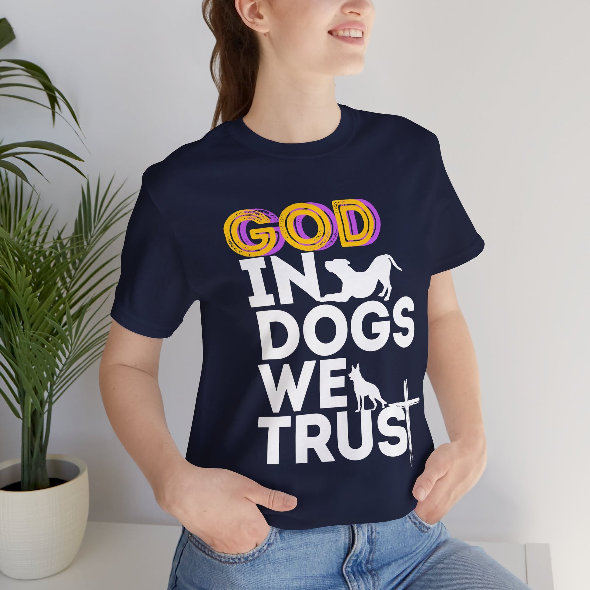 Faith and dogs unisex t-shirt shown folded