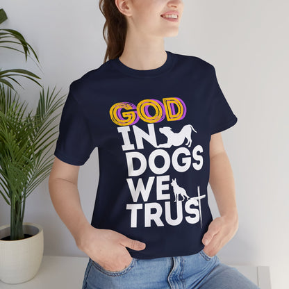 Faith and dogs unisex t-shirt shown folded