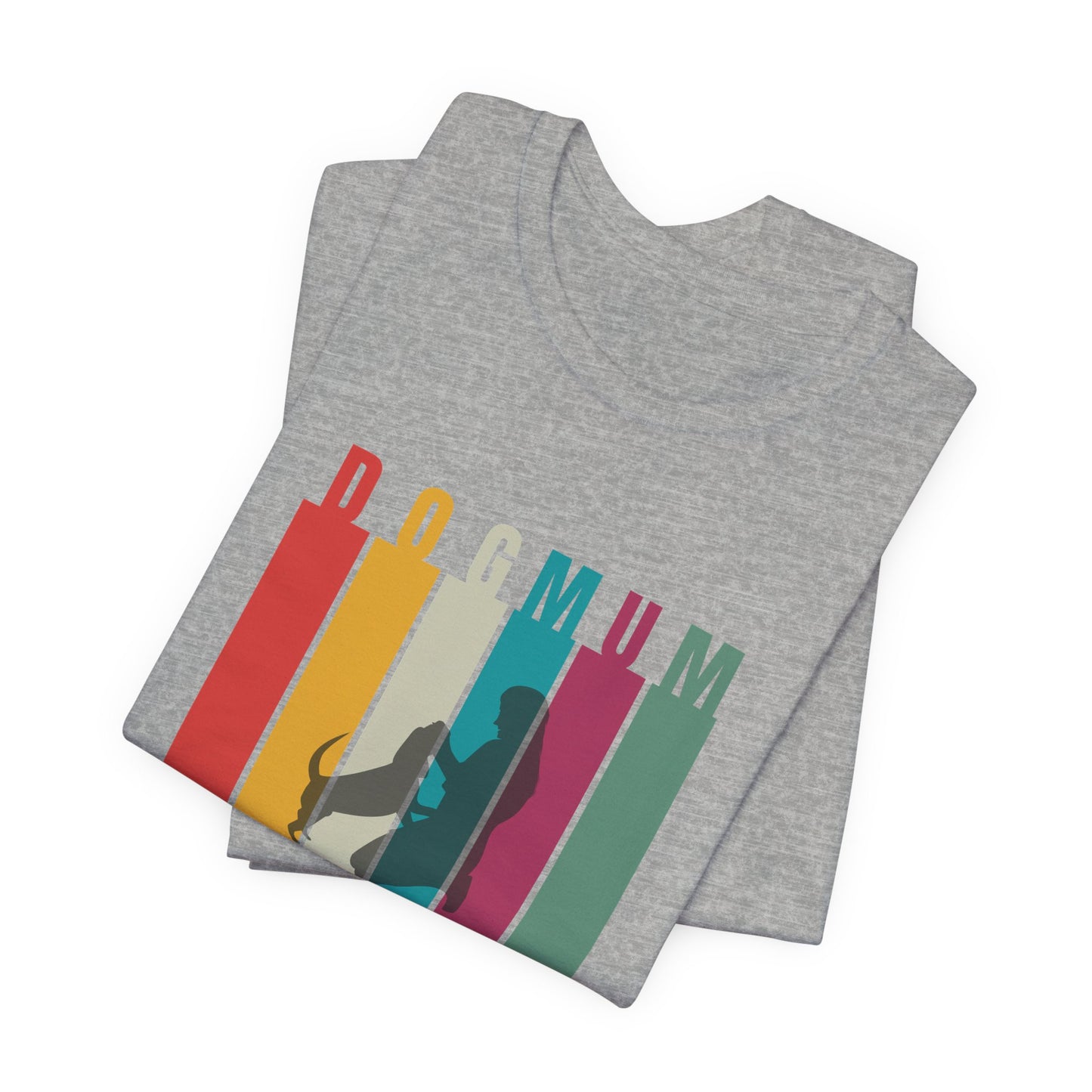 Dog Mum T-Shirt — retro stripe tee detail