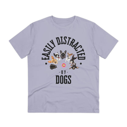 EASILY DISTRACTED BY DOGS Organic Creator T-shirt - Unisex - Sniff Waggle And Walk