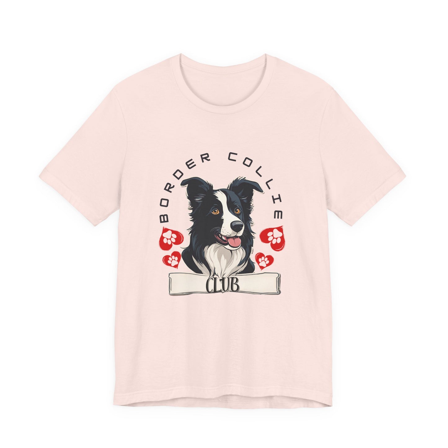 Border Collie Club tee White Bella+Canvas 3001 — SniffWaggleNWalk™