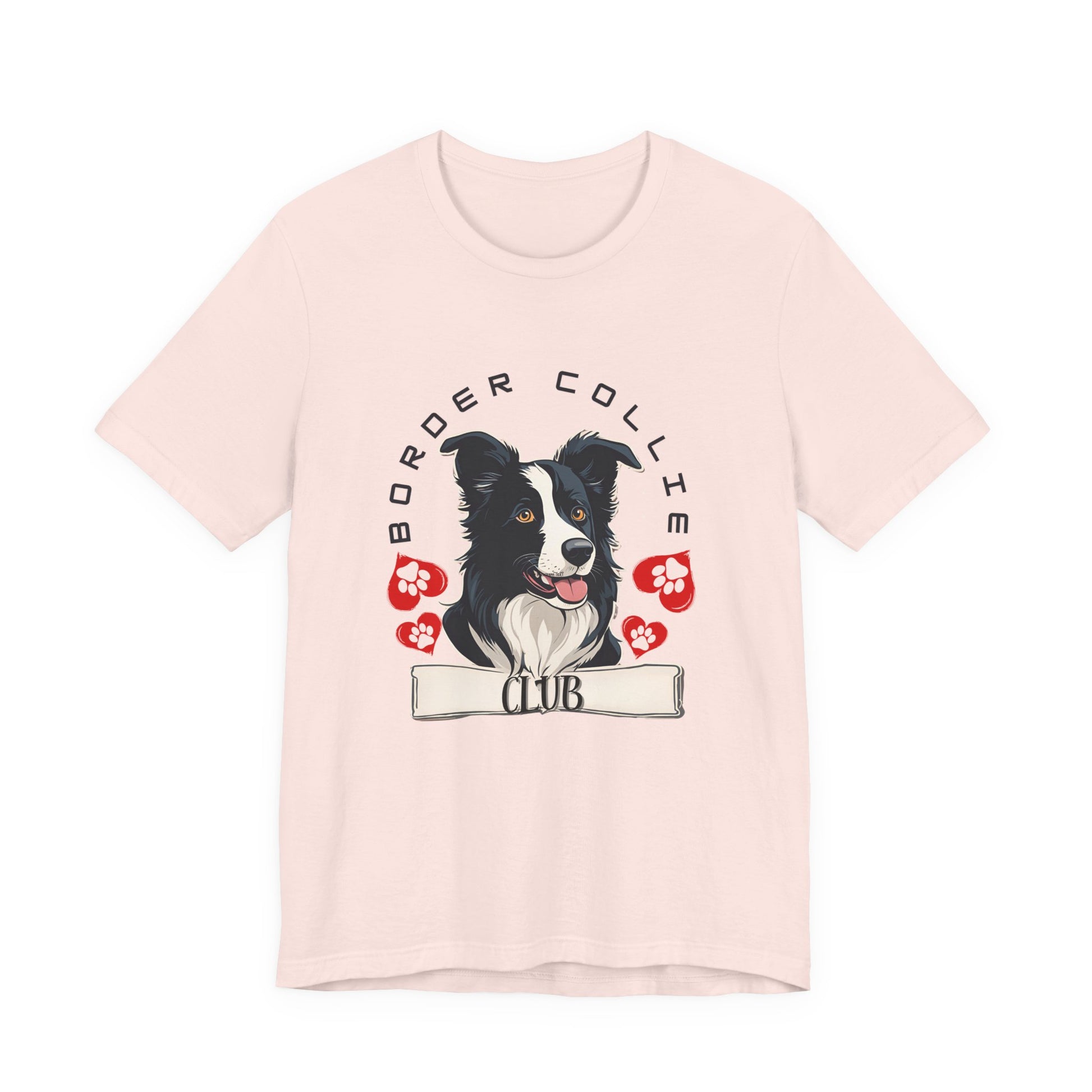 Border Collie Club tee White Bella+Canvas 3001 — SniffWaggleNWalk™