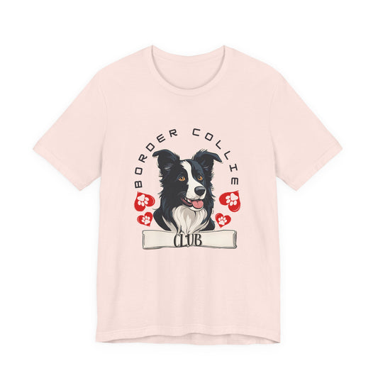 Border Collie Club tee White Bella+Canvas 3001 — SniffWaggleNWalk™