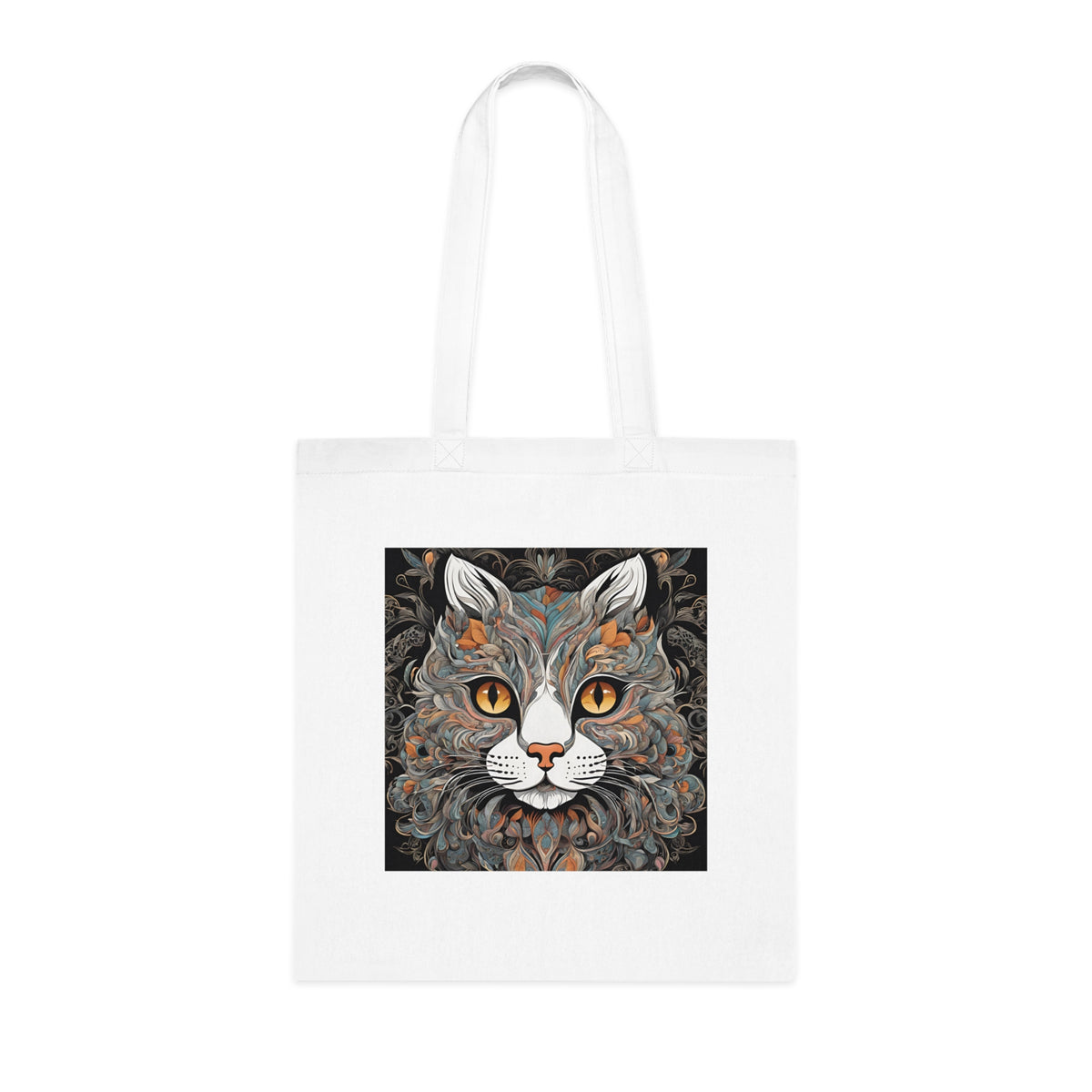 SniffWaggleNWalk™ cat tote in white colourway showing clean cat illustration