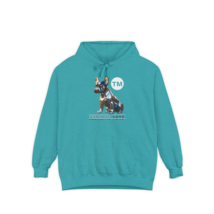 French Bulldog Hoodie - Unisex Garment-Dyed Sweatshirt