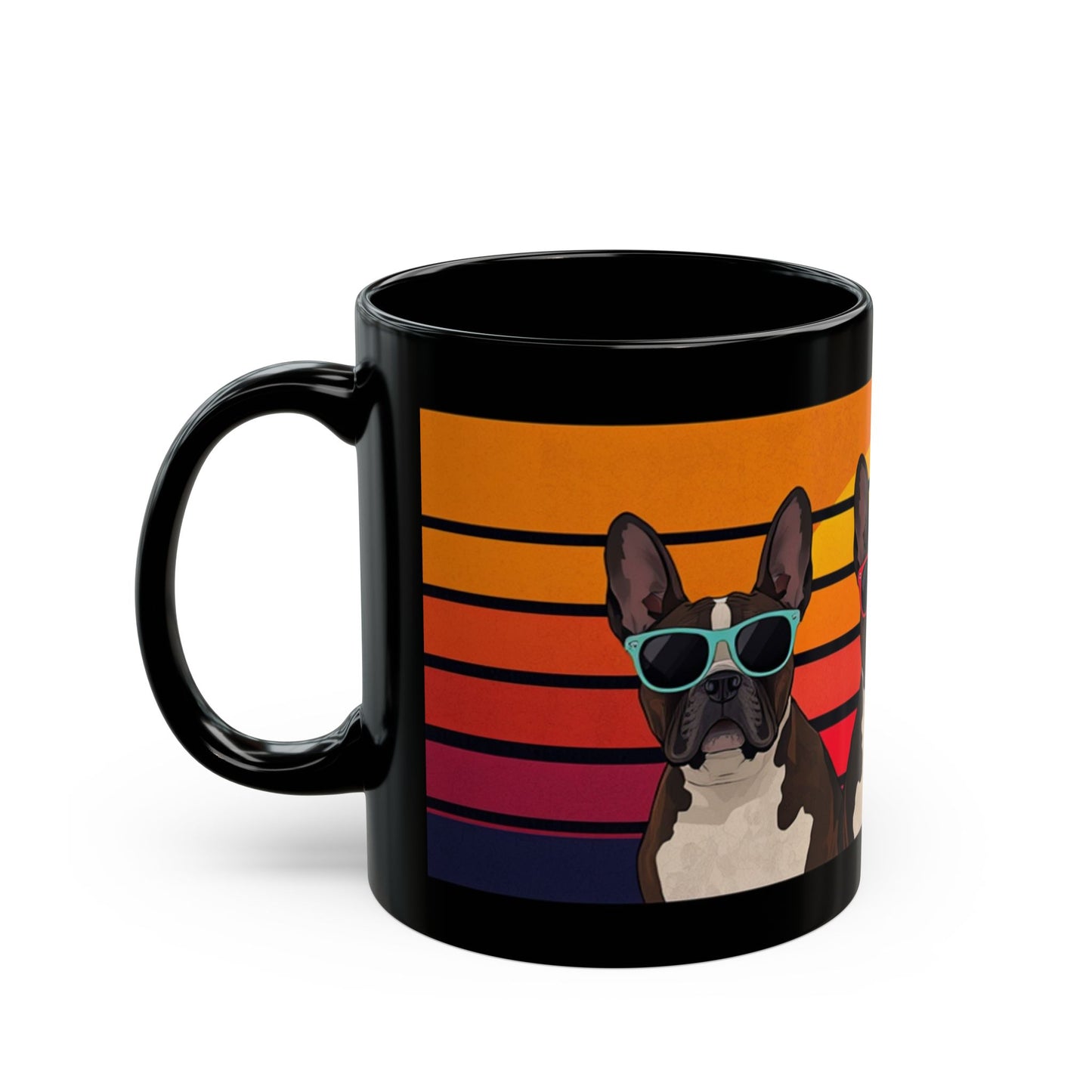 Retro staffie Sunglasses Mug — Colorful Coffee Cup (11oz/15oz)