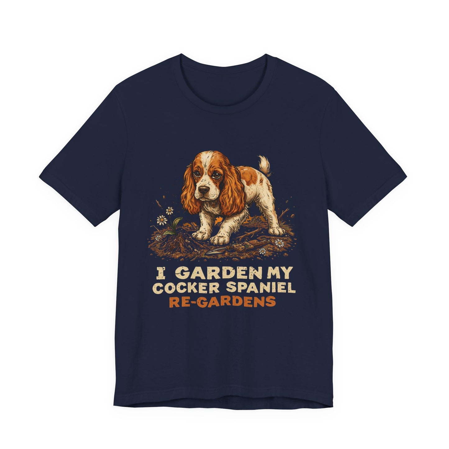 Cocker Spaniel gardening shirt size and fit