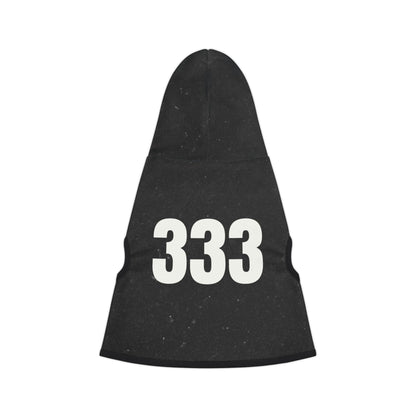 Black 333 angel number pet hoodie for dogs and cats
