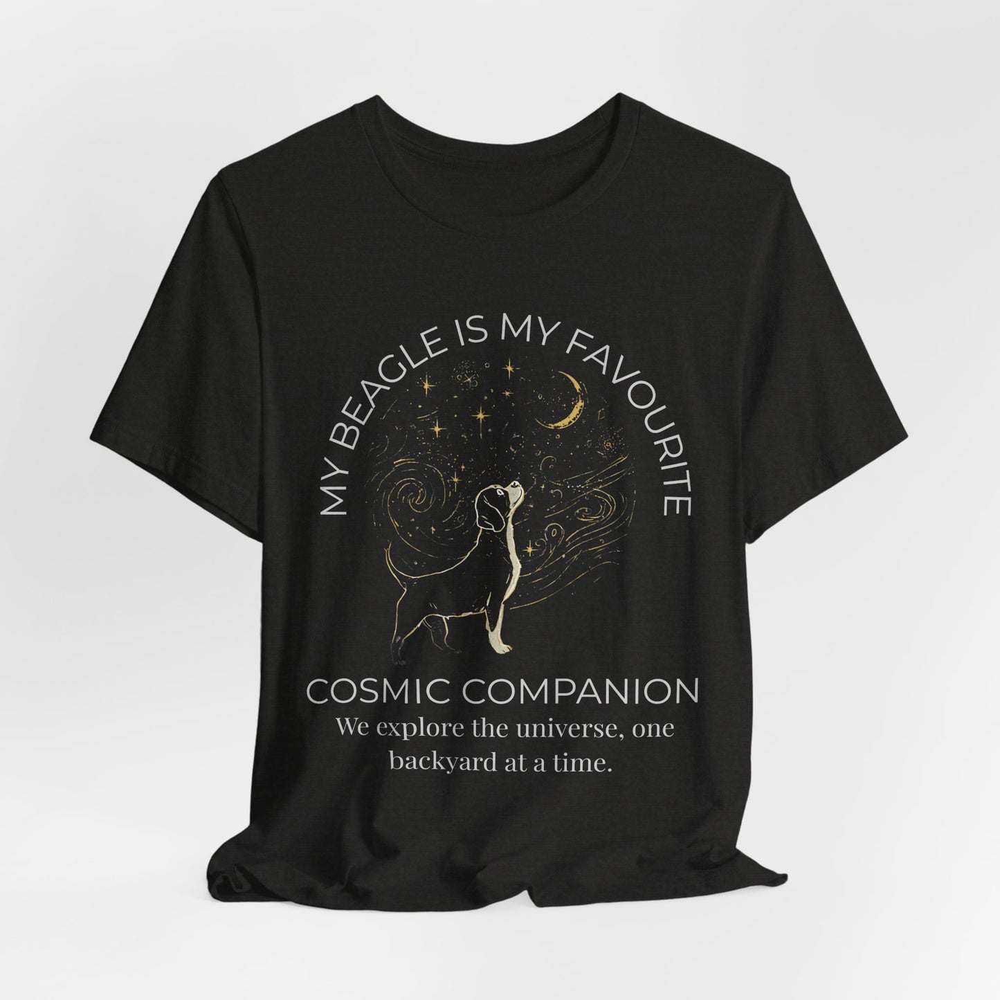 Beagle Cosmic Companion T-Shirt — "My Beagle Is My Favourite" Astral Dog Tee
