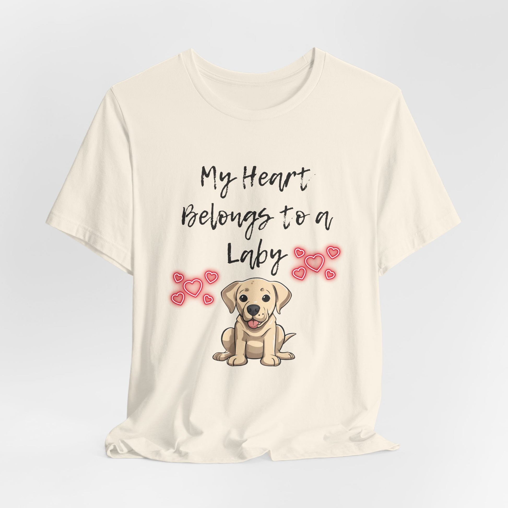 My Heart Belongs to a Laby Labrador t-shirt in Natural, hanging front view