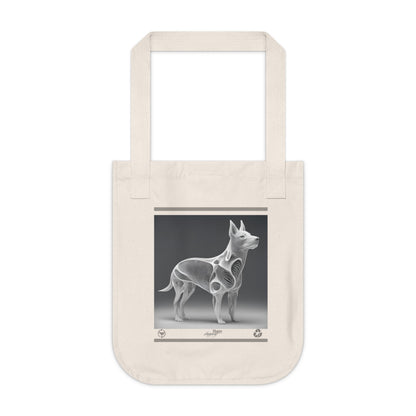 Canvas Tote Bag - Happy Shopping Eco Dog Design-Sniffwaggleandwalk™