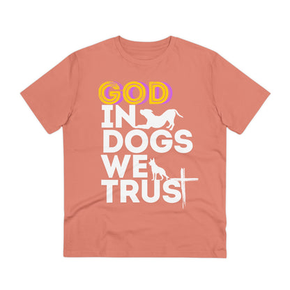 GOD IN DOGS WE TRUST Organic T-shirt - Unisex - Sniff Waggle And Walk