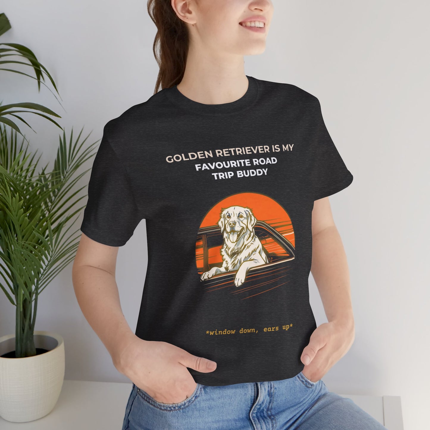 Golden Retriever Road Trip T-Shirt — "Golden Retriever Is My Favourite Road Trip Buddy"