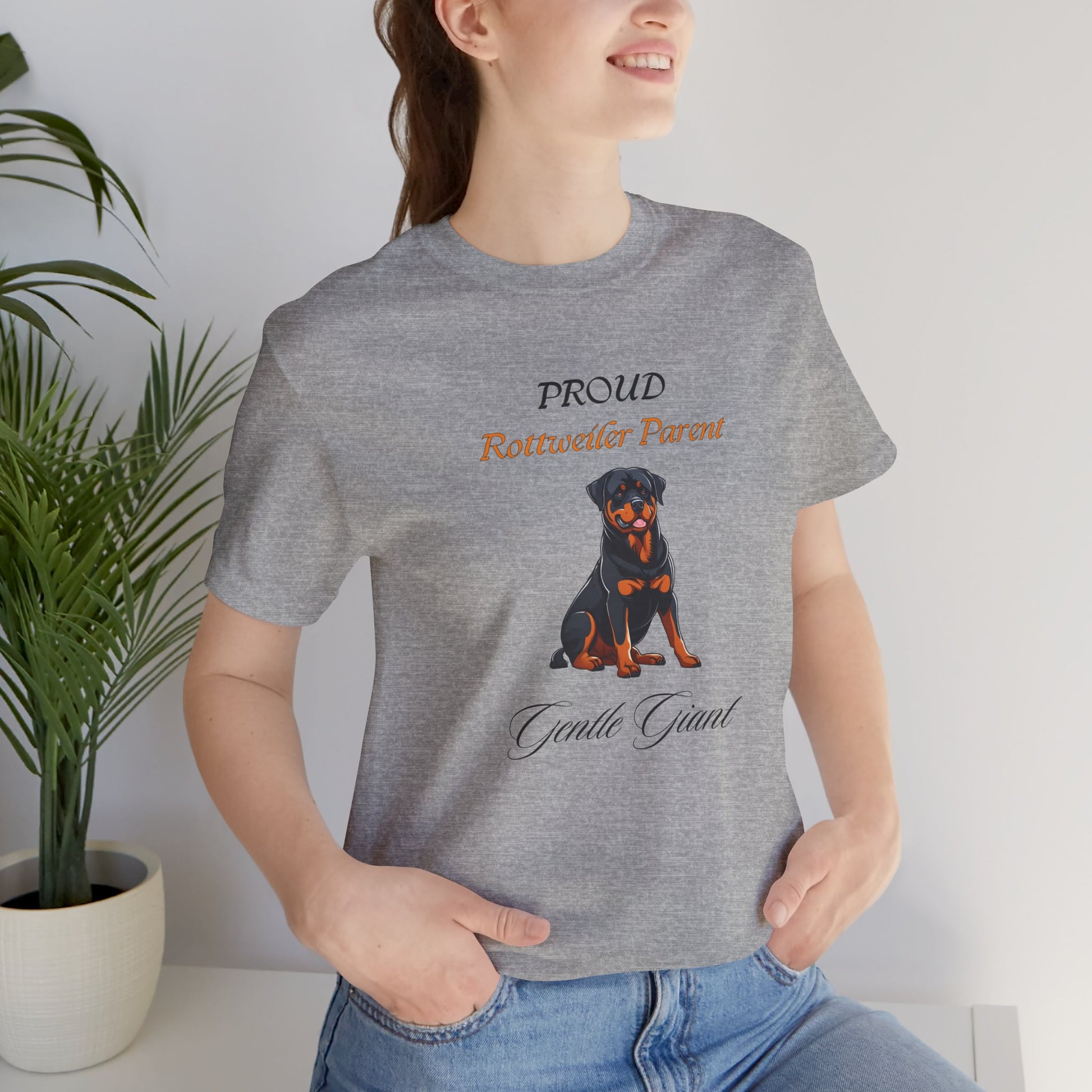 Proud Rottweiler Parent organic cotton t-shirt folded gift presentation