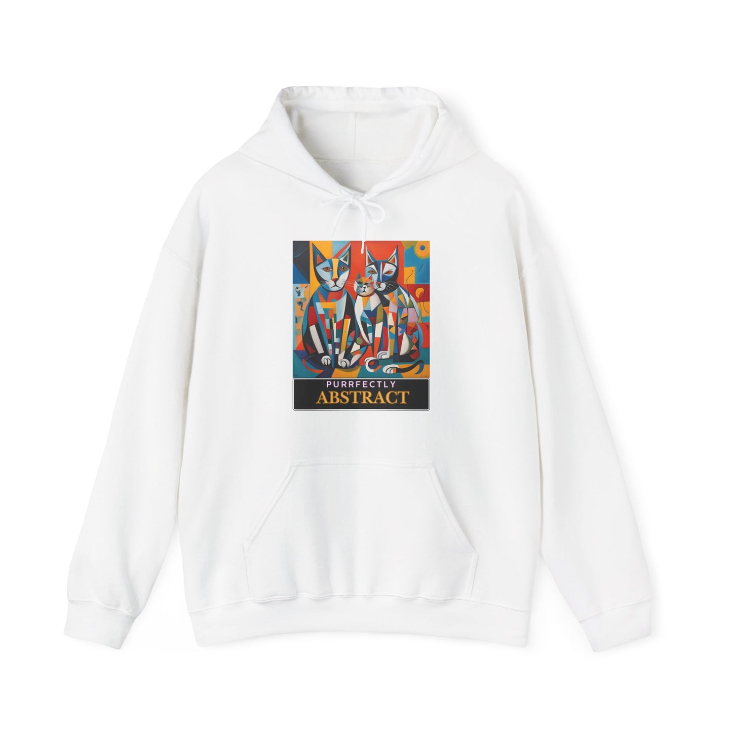 "Purrfectly Abstract" Unisex Hoodie – Artistic Comfort for Cat Lovers-Sniffwaggleandwalk™