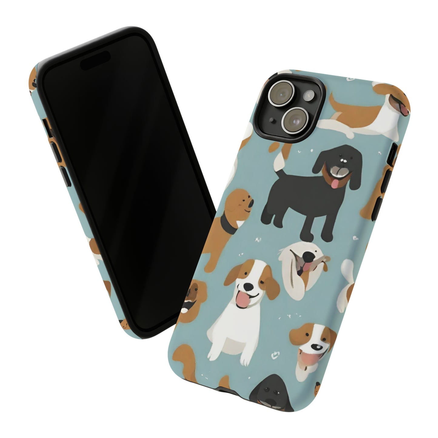 Sniffwagglendwalk™ Multi Dog Design Tough Phone Case. - Sniff Waggle And Walk