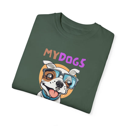 MY DOGS FAMILY FAM Unisex Garment-Dyed T-shirt - Sniff Waggle And Walk