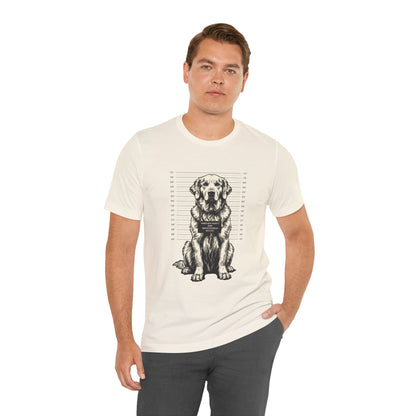 Golden Retriever True Crime Night Shift t-shirt, white, back view