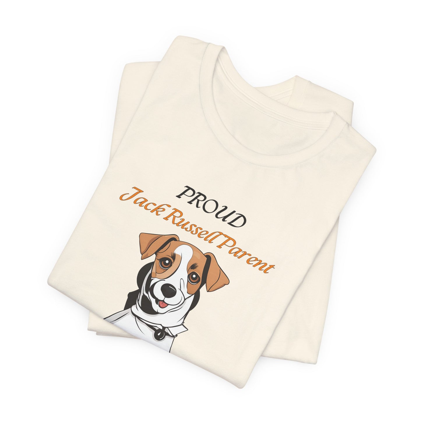 Proud Jack Russell Parent t-shirt folded, showing fabric texture