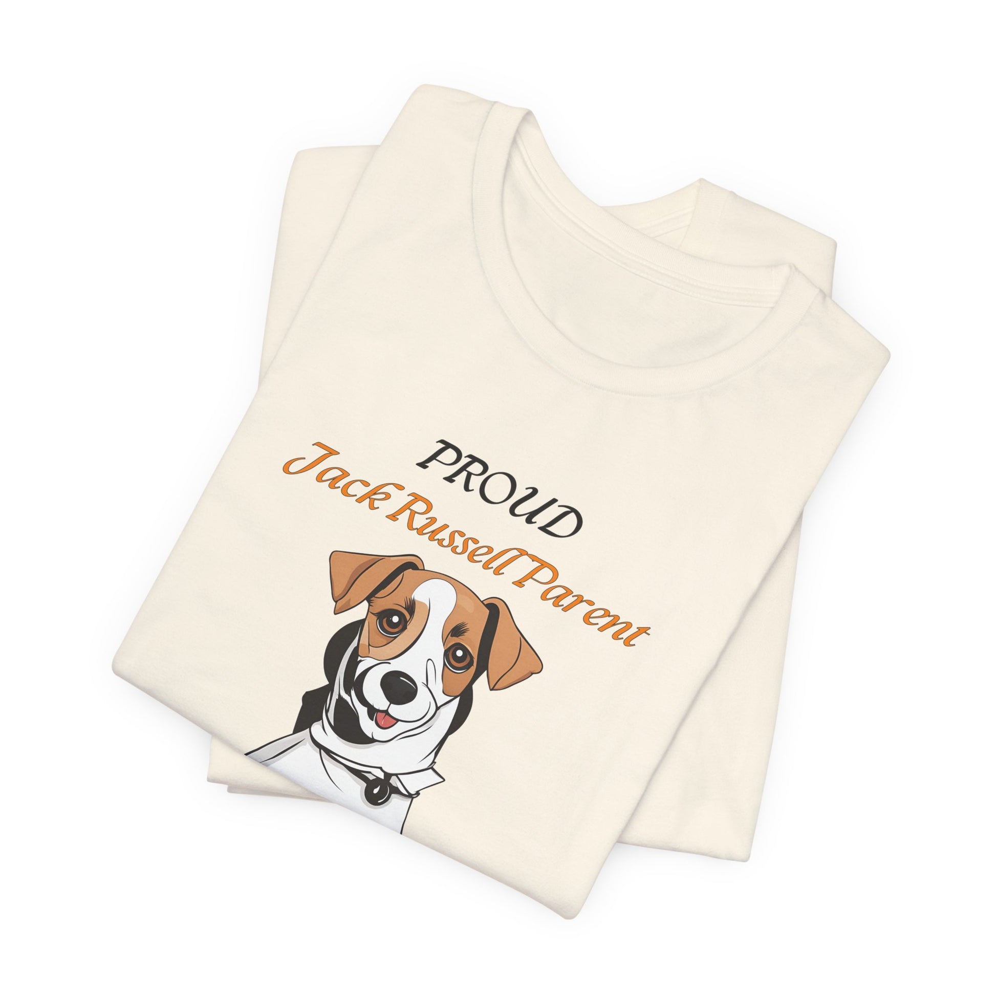 Proud Jack Russell Parent t-shirt folded, showing fabric texture