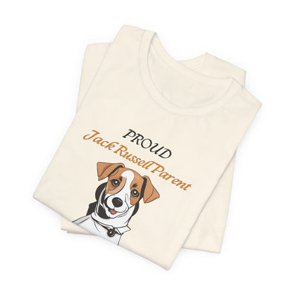 Proud Jack Russell Parent t-shirt folded, showing fabric texture