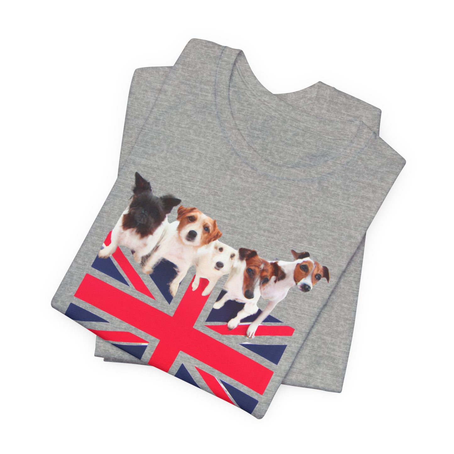 Union Jack Dog Pack T-Shirt — Union Jack terrier tee detail