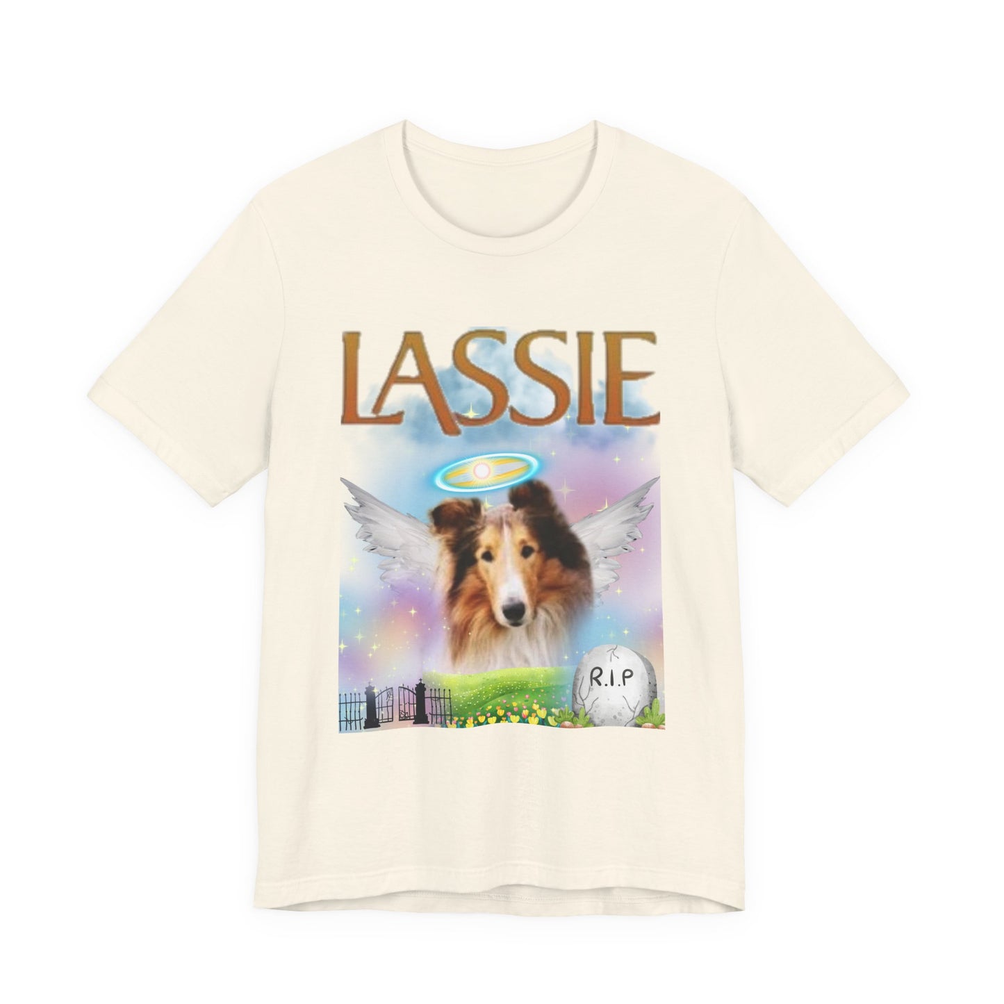 RIP Lassie T-Shirt — Navy — dog lover tribute — SniffWaggleNWalk™