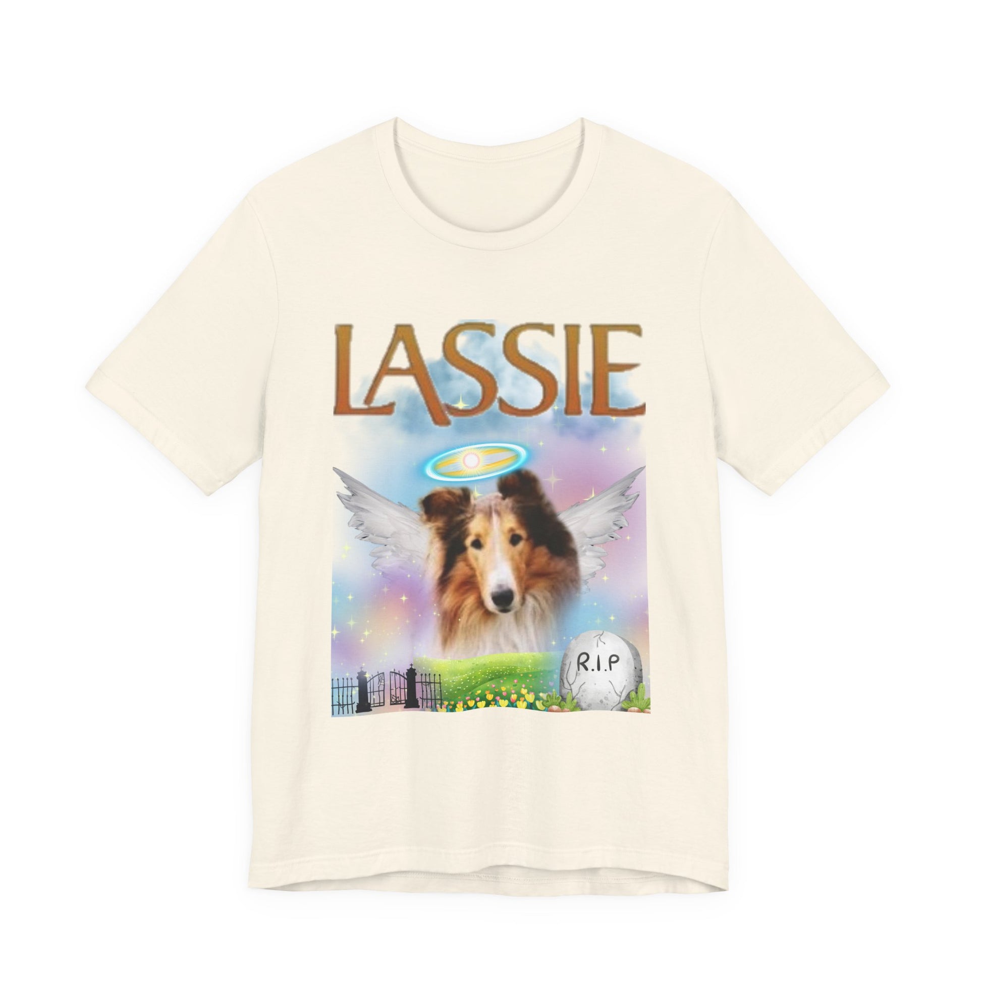 RIP Lassie T-Shirt — Navy — dog lover tribute — SniffWaggleNWalk™