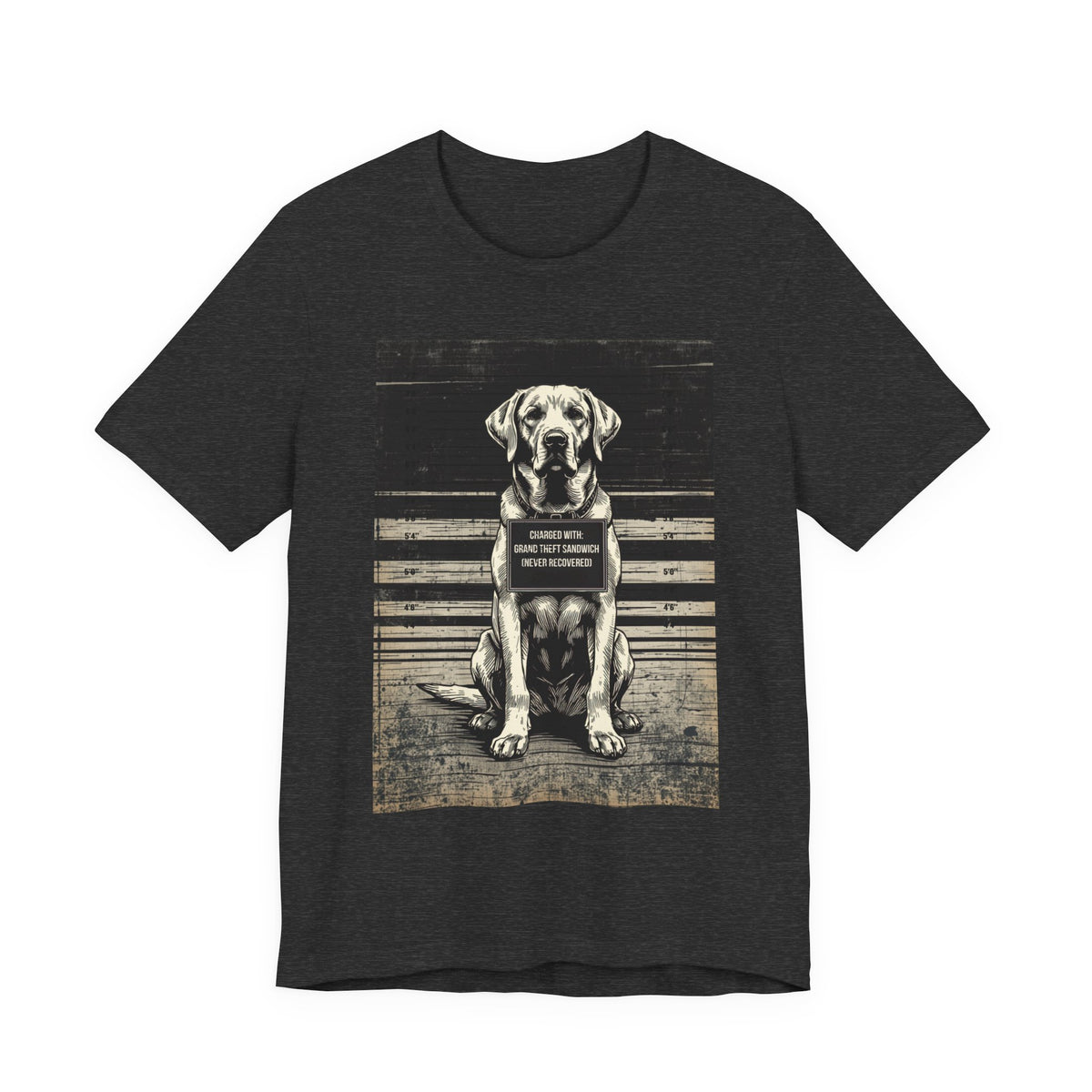 Labrador True Crime Night Shift t-shirt, natural, back view