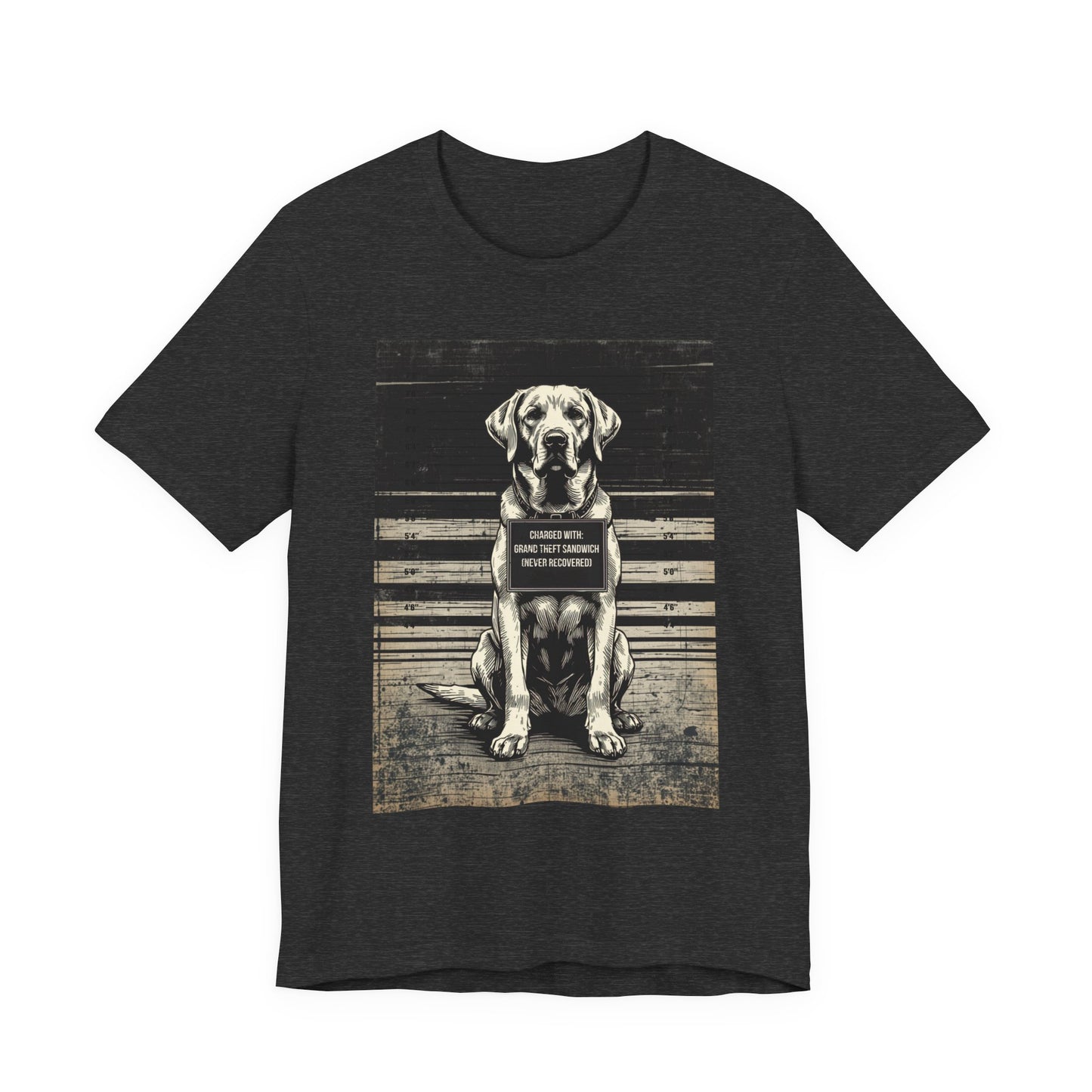 Labrador True Crime Night Shift t-shirt, natural, back view