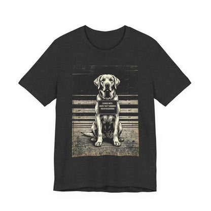 Labrador True Crime Night Shift t-shirt, natural, back view