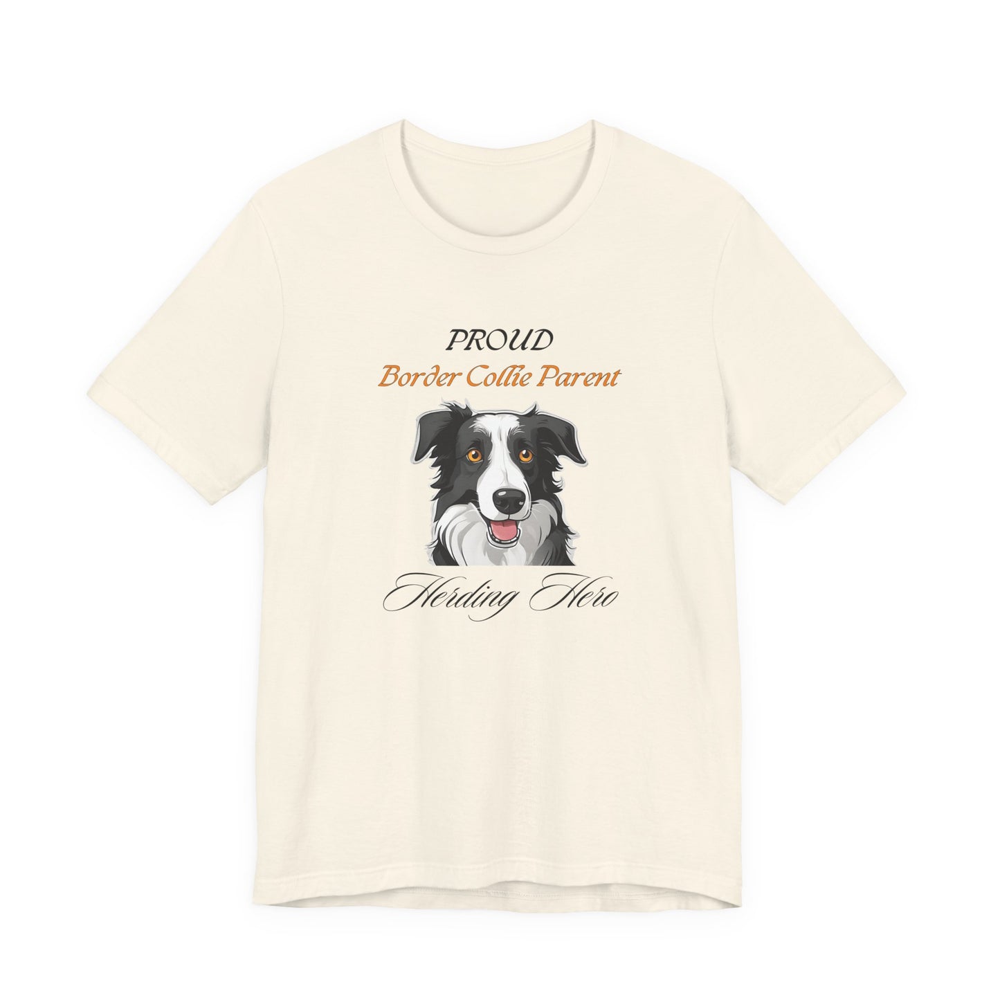 Proud Border Collie Parent t-shirt in White, front view