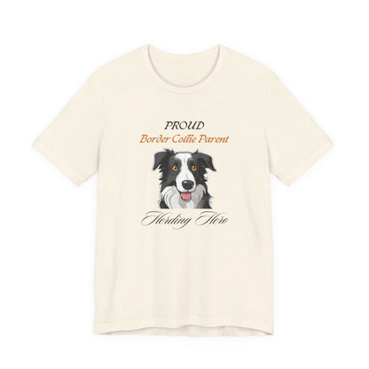 Proud Border Collie Parent t-shirt in White, front view