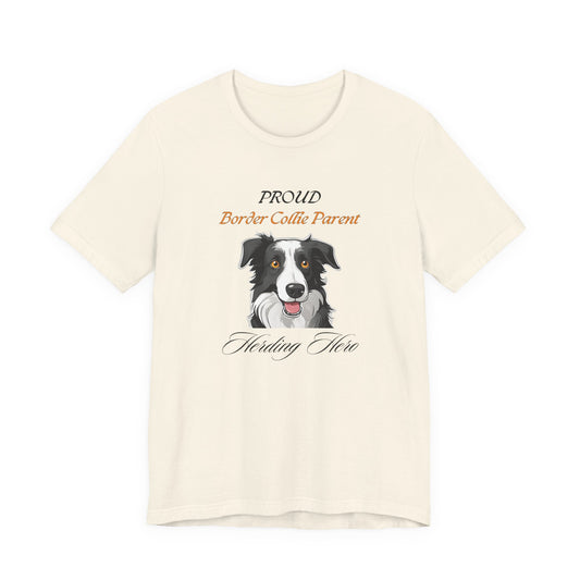 Proud Border Collie Parent t-shirt in White, front view