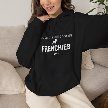 Frenchie owner gift hoodie in maroon dark colour