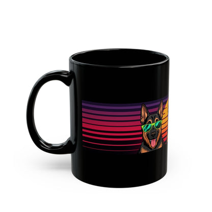 German Shepherd sunset mug side view with handle