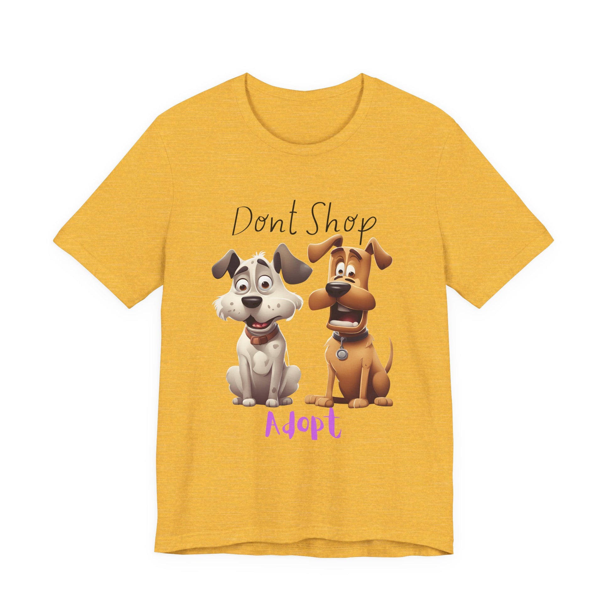 Don't Shop Adopt rescue dog t-shirt — organic cotton unisex tee, dog adoption design, Sniff Waggle And Walk