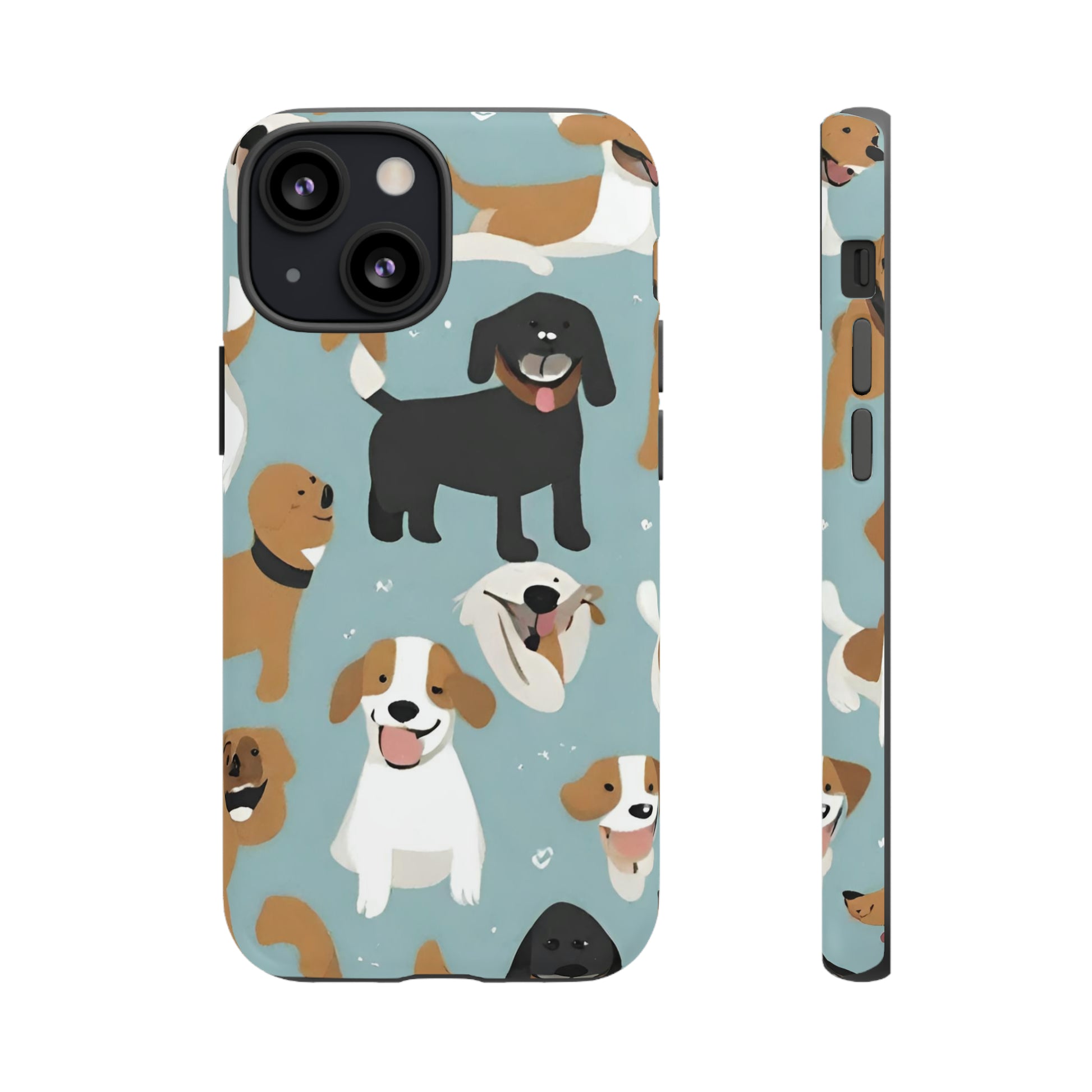 Sniffwagglendwalk™ Multi Dog Design Tough Phone Case. - Sniff Waggle And Walk