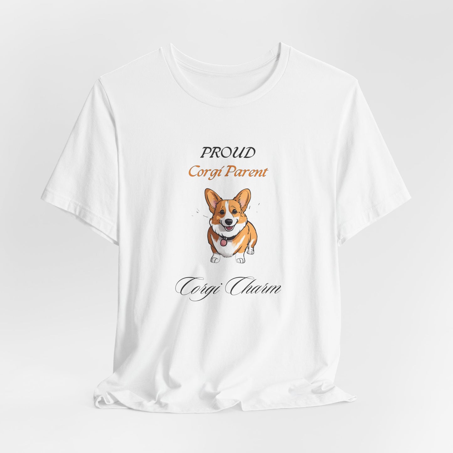 Proud Corgi Parent t-shirt in White, flat lay