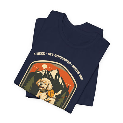 Black heather I Hike My Cockapoo Hikes Me unisex tee