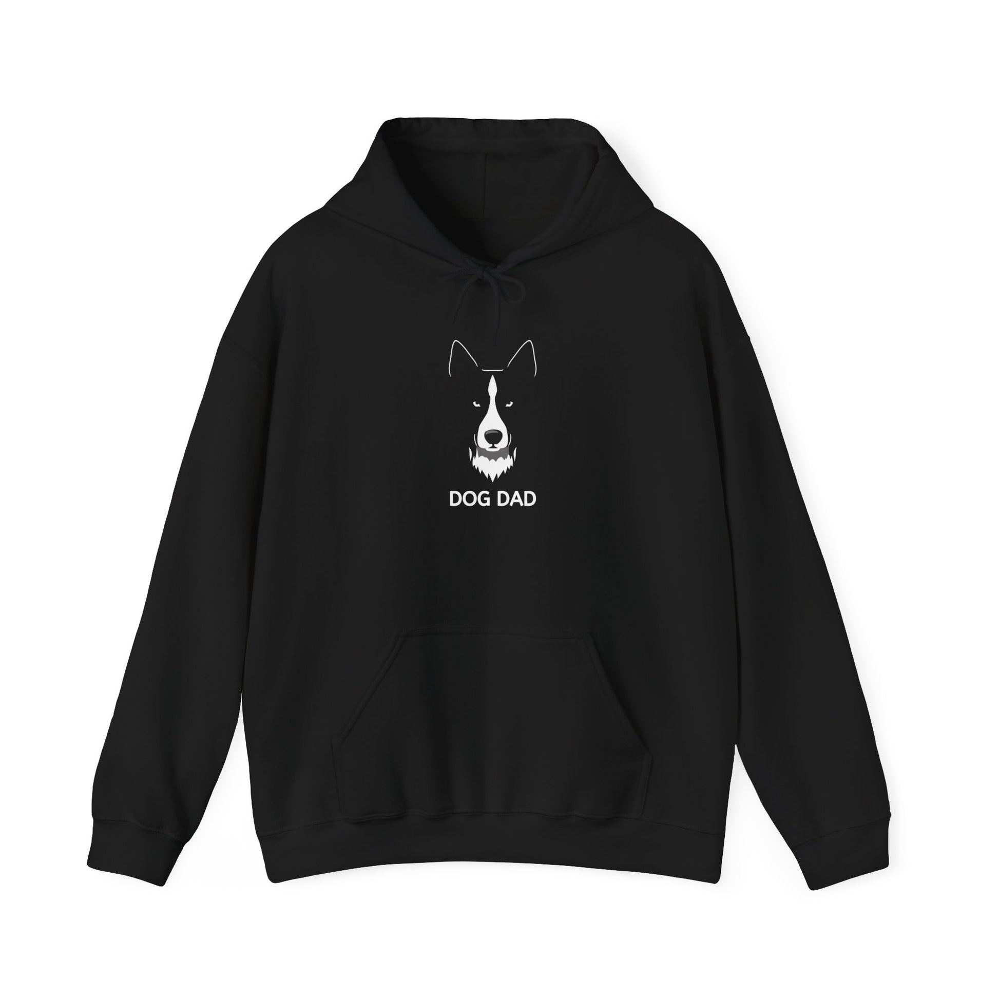 Black Border Collie Dog Dad hoodie front view, unisex fit