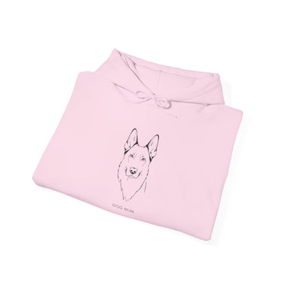 German Shepherd Dog Mum line art hoodie, gift for Shepherd mum