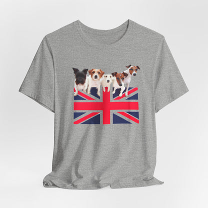 Union Jack Dog Pack T-Shirt — sustainable cotton tee detail
