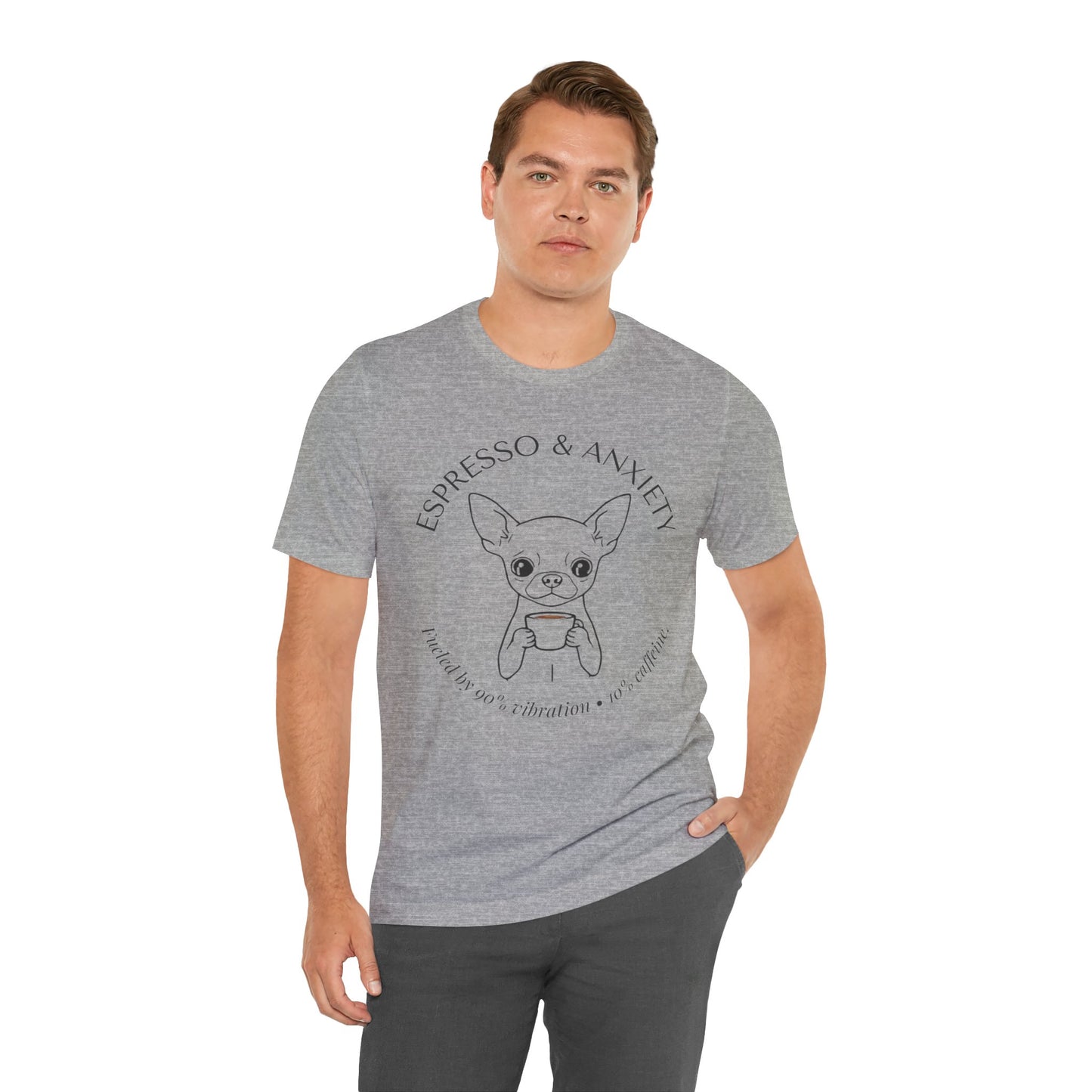 Espresso & Anxiety Chihuahua Tee — Cute Coffee Dog Graphic T-Shirt