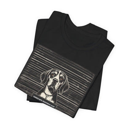 Flat lay of the Beagle True Crime Night Shift t-shirt, black