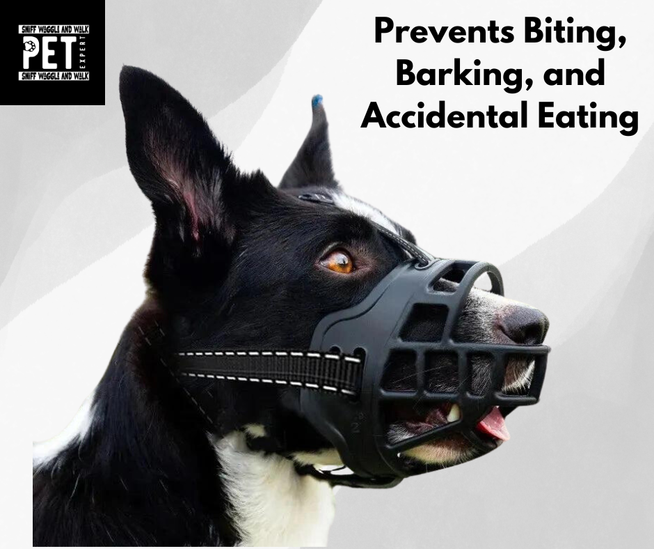 Adjustable Dog Muzzle: Soft Silicone Breathable Basket Design. Sniffwaggleandwalk™